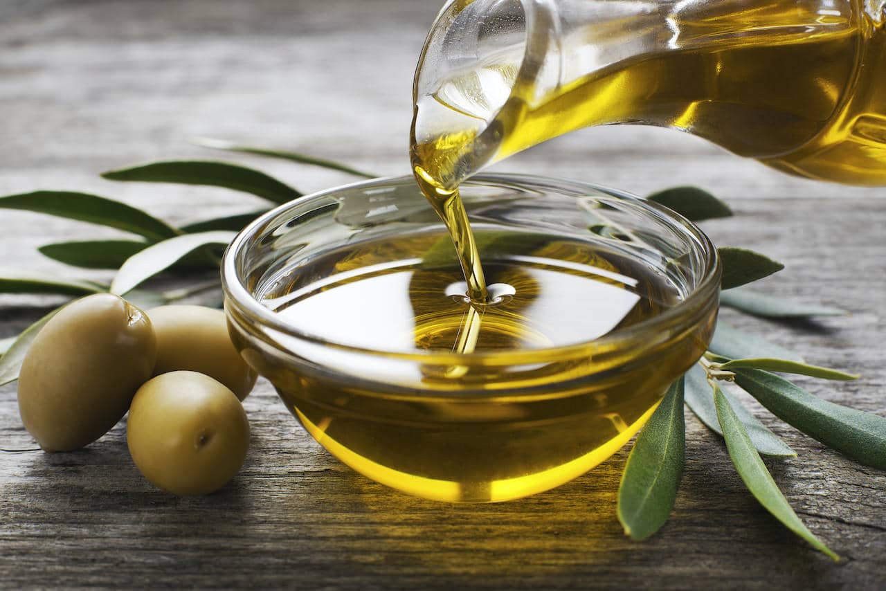 sensual massage with olive oil